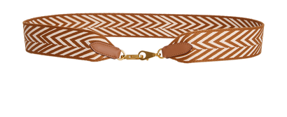 Hermès Bandouliere 50MM Sangle ZigZag, &pound;495, Accessories, Brown/White, Canvas, Front view